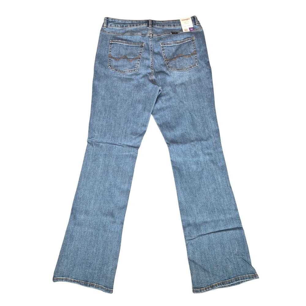 Wrangler Womens High Rise Bootcut Free to Stretch Blue Jeans Size 14 NWT 1802564 - Picture 2 of 8
